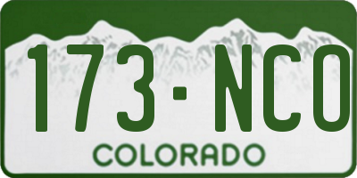 CO license plate 173NCO