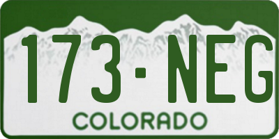 CO license plate 173NEG