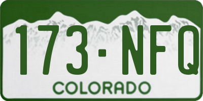 CO license plate 173NFQ