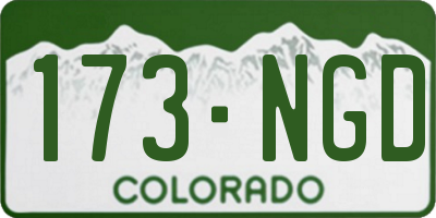 CO license plate 173NGD