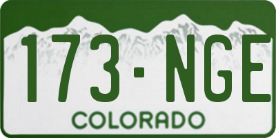 CO license plate 173NGE