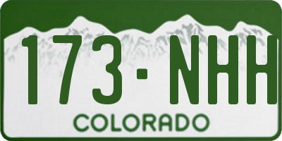 CO license plate 173NHH