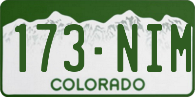 CO license plate 173NIM