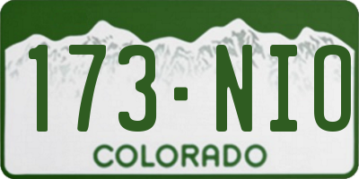 CO license plate 173NIO