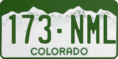 CO license plate 173NML