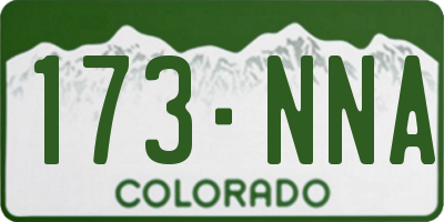 CO license plate 173NNA