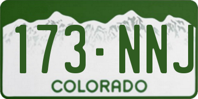 CO license plate 173NNJ