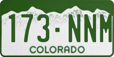 CO license plate 173NNM