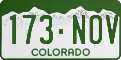 CO license plate 173NOV