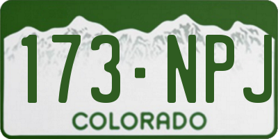 CO license plate 173NPJ
