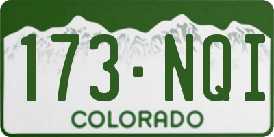 CO license plate 173NQI