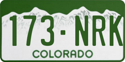 CO license plate 173NRK