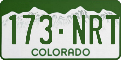 CO license plate 173NRT