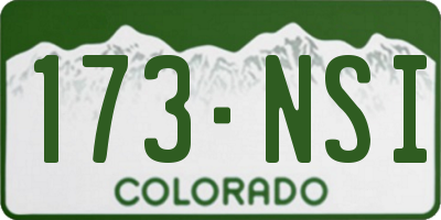 CO license plate 173NSI