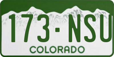 CO license plate 173NSU