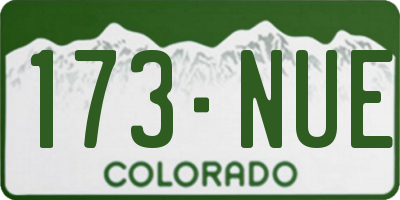 CO license plate 173NUE