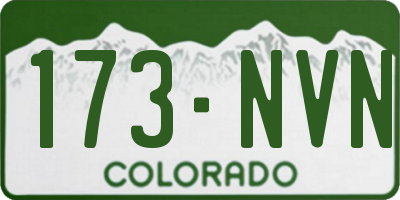 CO license plate 173NVN