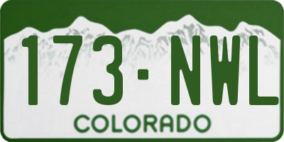 CO license plate 173NWL