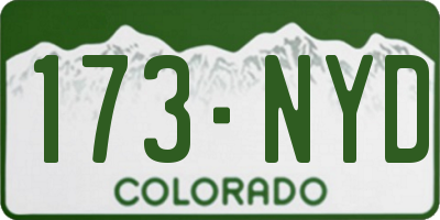 CO license plate 173NYD