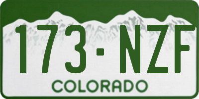 CO license plate 173NZF