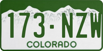 CO license plate 173NZW