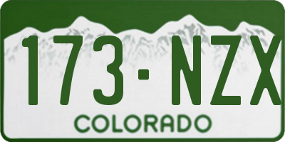 CO license plate 173NZX