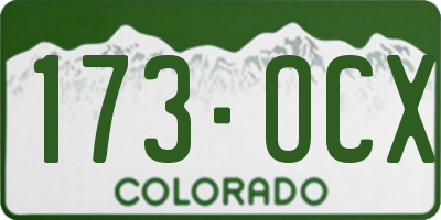 CO license plate 173OCX