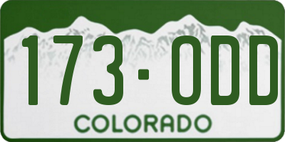 CO license plate 173ODD