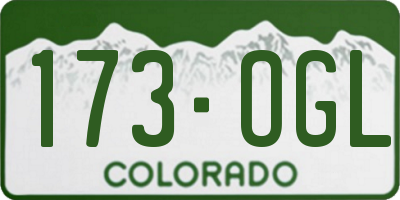 CO license plate 173OGL