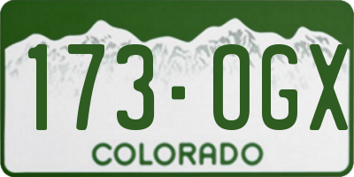 CO license plate 173OGX