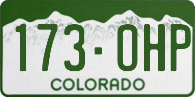 CO license plate 173OHP