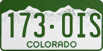 CO license plate 173OIS