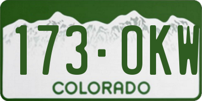 CO license plate 173OKW