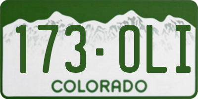 CO license plate 173OLI