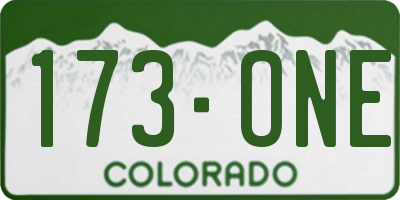 CO license plate 173ONE