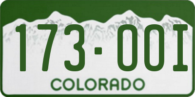 CO license plate 173OOI