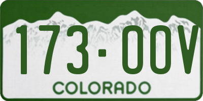 CO license plate 173OOV