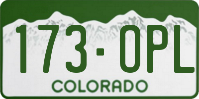 CO license plate 173OPL