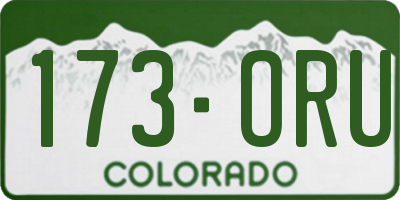 CO license plate 173ORU
