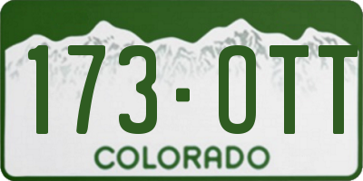 CO license plate 173OTT