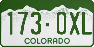 CO license plate 173OXL