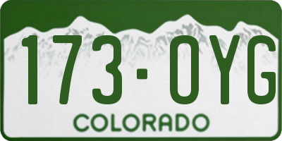 CO license plate 173OYG