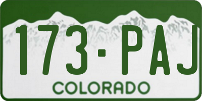 CO license plate 173PAJ