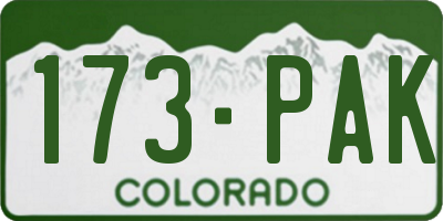 CO license plate 173PAK
