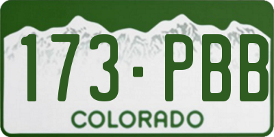 CO license plate 173PBB