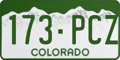 CO license plate 173PCZ