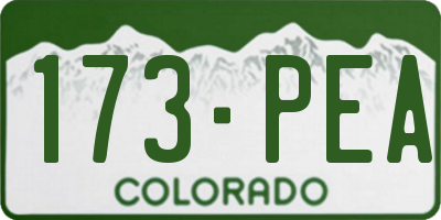 CO license plate 173PEA