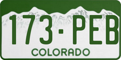 CO license plate 173PEB