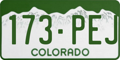 CO license plate 173PEJ