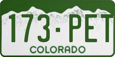 CO license plate 173PET